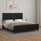 vidaXL Cadru de pat cu tăblie, negru, 180x200 cm, piele ecologică 3125524