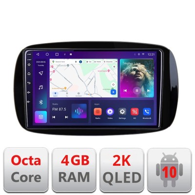Navigatie Smart For Two 2015- C-Smart15 Android Octa Core Ecran 2K QLED GPS 4G 4+32GB 360 KIT-SMART15+EDT-E409-2K CarStore Technology foto
