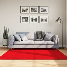 vidaXL Covor &bdquo;OVIEDO&rdquo;, fire scurte, roșu, 160x160 cm