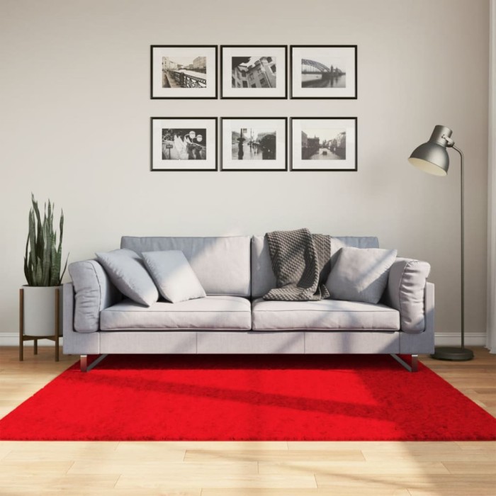 vidaXL Covor &bdquo;OVIEDO&rdquo;, fire scurte, roșu, 160x160 cm