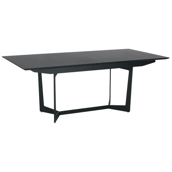 Extendable Black Oak Dining Table 200x100 cm Tokyo