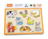 Puzzle din lemn, cu manere, Viga, Animale de la ferma