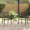 VidaXL Scaun pentru Grădină 2 pcs Bronz 55 x 56.5 x 91cm Aluminiu 42002374