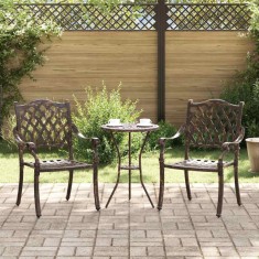 Scaun pentru Grădină 2 pcs Bronz 55 x 56.5 x 91cm Aluminiu foto