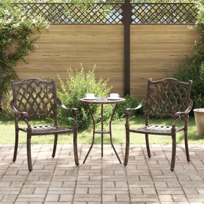 vidaXL Scaun pentru Grădină 2 pcs Bronz 55 x 56.5 x 91cm Aluminiu 42002374 foto