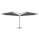 vidaXL Umbrelă de soare cu st&acirc;lp din oțel, antracit, 250x250 cm
