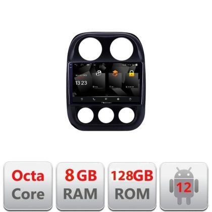 Navigatie Jeep Compass 2010-2016 5960Pro-2500 Android Octa Core Qualcomm 2K Qled 8+128 DTS DSP 360 4G Optical CarStore Technology
