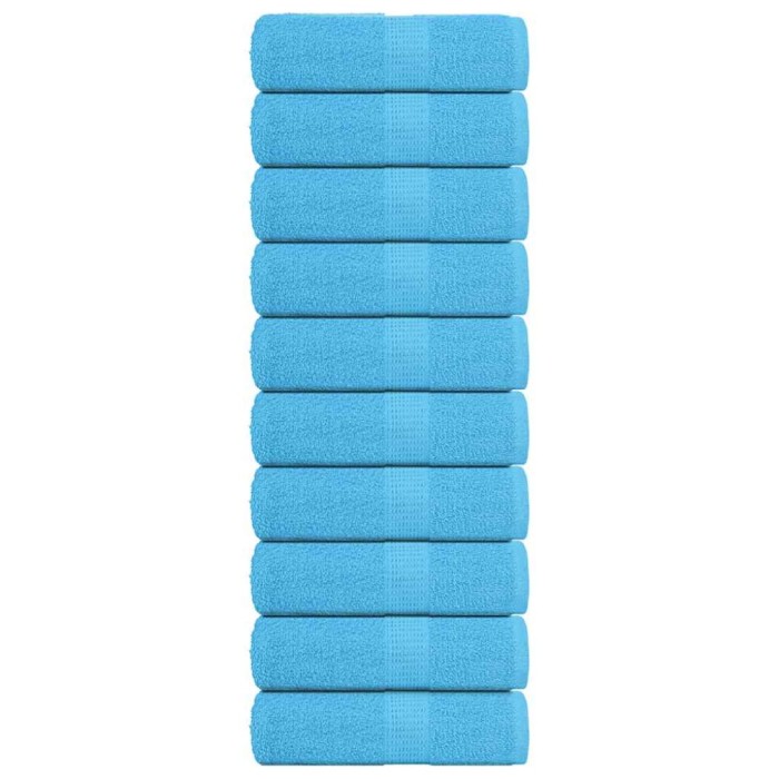 vidaXL Prosoape pentru oaspeți 10 buc turcoaz 360 g/m&sup2; 100% bumbac 136973