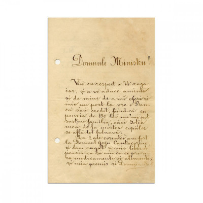 I. Anghelovici, scrisoare pentru Gheorghe C. Cantacuzino-R&amp;acirc;foveanu, 10 decembrie 1895 foto