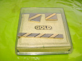 B588-Set ac cravata cu butoniere GOLD vintage alama argintata si aurita.