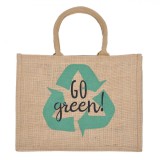 Sacosa Azienda, Go Green, Bumbac, 34x12x36cm, Bej, Oem