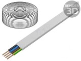 Cablu electric plat 4G1.5mm2 PVC alb 100m