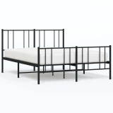 Cumpara ieftin Cadru pat metalic cu tablie de cap/picioare, negru, 120x190 cm