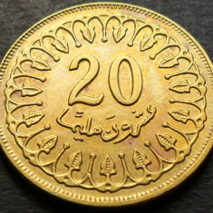 Moneda exotica 20 MILLIM - TUNISIA, anul 1983 * cod 2897 = A.UNC