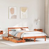 vidaXL Cadru de pat fără saltea, maro ceruit 150x200 cm lemn masiv pin 3301559