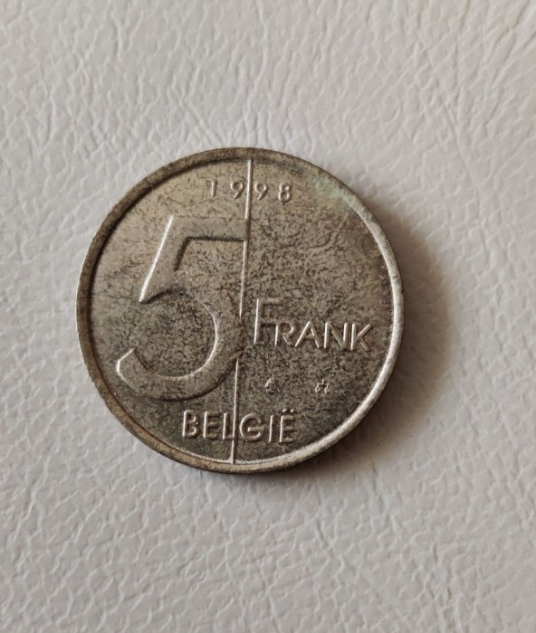 Belgia - 5 franci / francs (1998) Regele Albert II - monedă s333