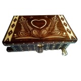 Cutie magică puzzle uriașă de depozitare pentru bijuterii pentru bibelouri cu cheie ascunsă decoratiune maro cu inima