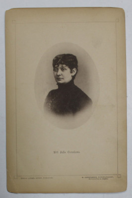 Mad. JULIE CERESIANO , FOTOGRAFIE DIN ALBUMUL NATIONAL , SERIE DE BUCAREST , EDITEUR LYONEL BONDY , FOTOGRAF W. CRONENBERG , CCA . 1900 foto