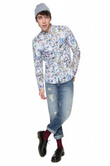 Camasa slim fit cu imprimeu Gerard, Marimea XL, Desigual foto