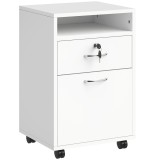 HOMCOM comoda din lemn, cu sertar, 40x35x60 cm, alb | Aosom Ro