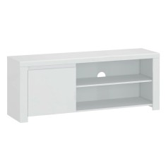 Comoda TV mdf alb lucios Lindy 156x42x61 cm