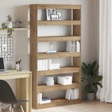 Bibliotecă Stejar artisan Lemn masiv 100 x 30 x 198 cm Biblioteci