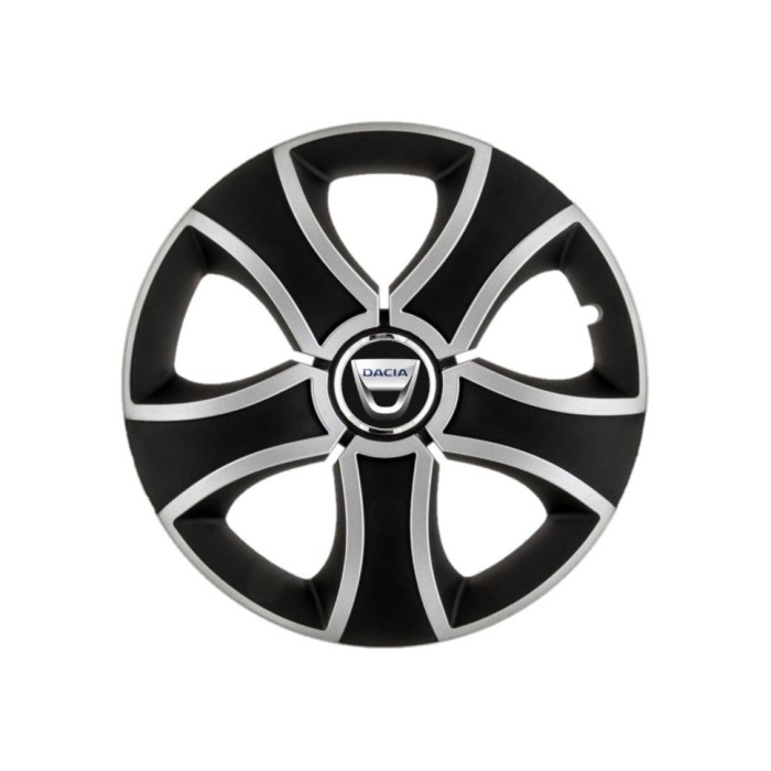 Set 4 Capace Roti 14 inchi (R14) Bis Gri-Negru, Compatibile Cu Dacia