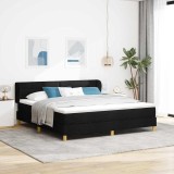 Cumpara ieftin Pat cu arcuri cu saltea Negru 180 x 200 cm tesatura