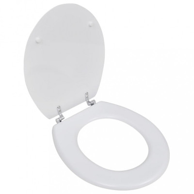 vidaXL Capac WC, alb, MDF, model simplu foto