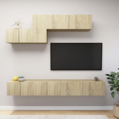 vidaXL Set de dulapuri TV, 6 piese, stejar sonoma, lemn prelucrat 3079045 foto
