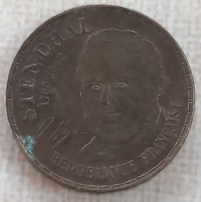 (M2088) MONEDA FRANTA - 10 FRANCS 1983, ANIVERSARA - STENDHAL