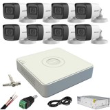 Sistem supraveghere Hikvision 8 camere 5MP IR 30m Microfon DVR 8 canale 8MP Accesorii incluse SafetyGuard Surveillance, Rovision