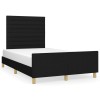 Gossi cadru de pat cu tablie, negru, 120x190 cm, material textil