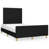 Gossi cadru de pat cu tablie, negru, 120x190 cm, material textil