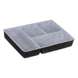 Organizator de sertar cu 4 compartimente, 30x22x4.5 cm, gri și negru, CMCLASS