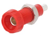 Soclu banană 4mm roșie 10A 250V, DELTRON