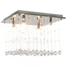Lustră cu mărgele de cristal, argintiu, cubic, G9 foto