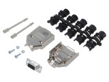 Conector D-Sub 9P Mamă Lipire pe Cablu Gold Flash UNC 4-40