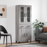 VidaXL Dulap &icirc;nalt, gri sonoma, 69,5x34x180 cm, lemn compozit