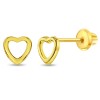 Cercei Aur 14K pentru Bebelusi si Copii, model Open Heart