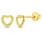 Cercei din Aur 14K pentru Bebelusi si Copii, model Open Heart, inchidere cu Filet si Protectie