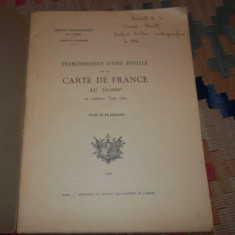 Etablissement d'une feuille de la carte de France (1936)
