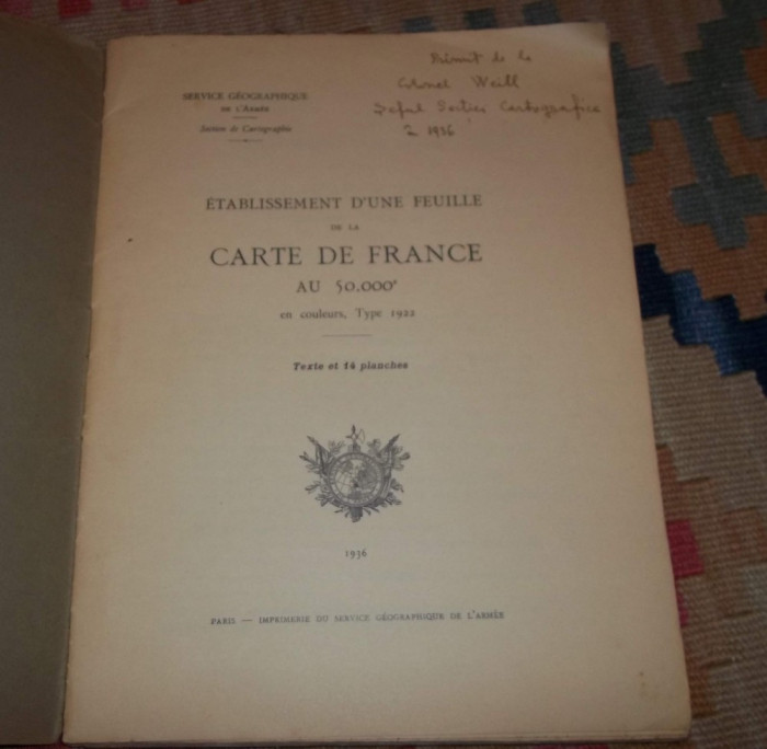 Etablissement d&#039;une feuille de la carte de France (1936)
