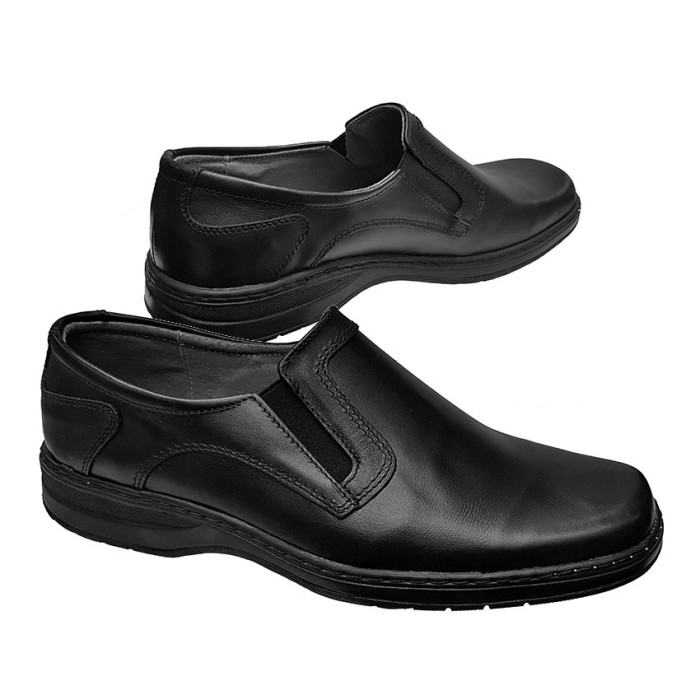 Pantofi lati usori piele naturala negri talpa EPA 39-46