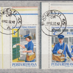ROMANIA 1982 LP 1065 ZIUA MARCII POSTALE ROMANESTI SERIE STAMPILATA