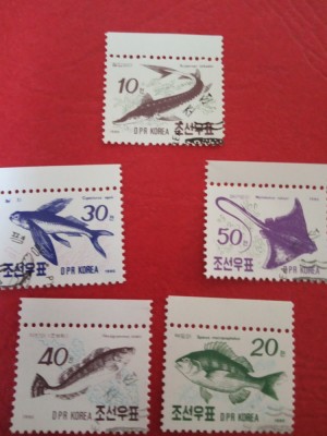 COREEA DE NORD 1990, FISH - SERIE COMPLETĂ ȘTAMPILATĂ foto