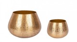 Cumpara ieftin Set 2 ghivece flori aluminiu auriu Varanasi 30x22 cm, 42.5x31.5 cm