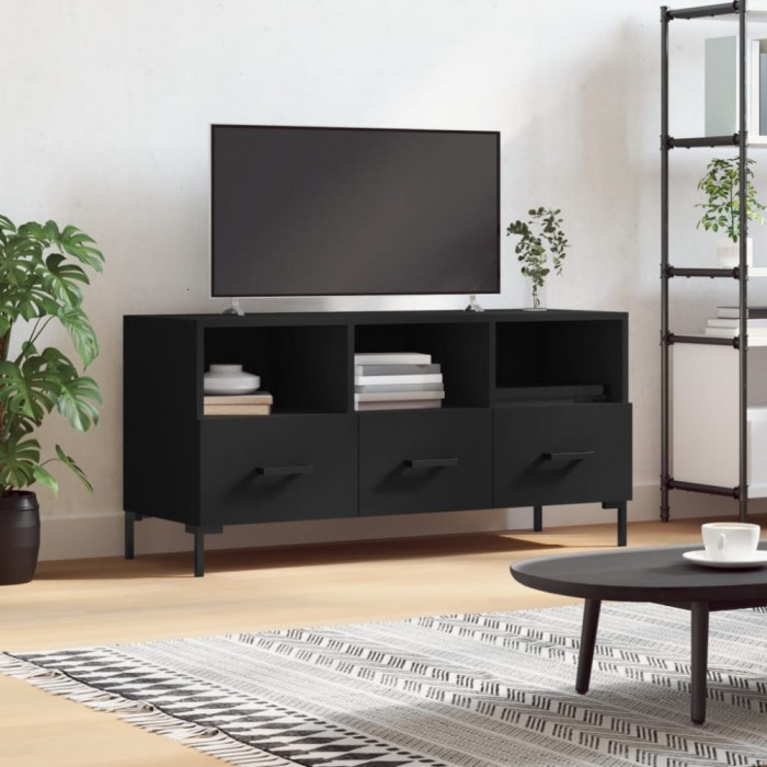 vidaXL Dulap TV, negru, 102x36x50 cm, lemn prelucrat
