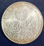 (A1065) MONEDA DIN ARGINT GERMANIA - 10 MARK 1972, LIT. D, OLIMPIADA DE LA MUNCHEN, Europa