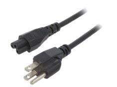Cablu Alimentare 1m Negru 3x18AWG IEC C5 - NEMA 5-15 7A